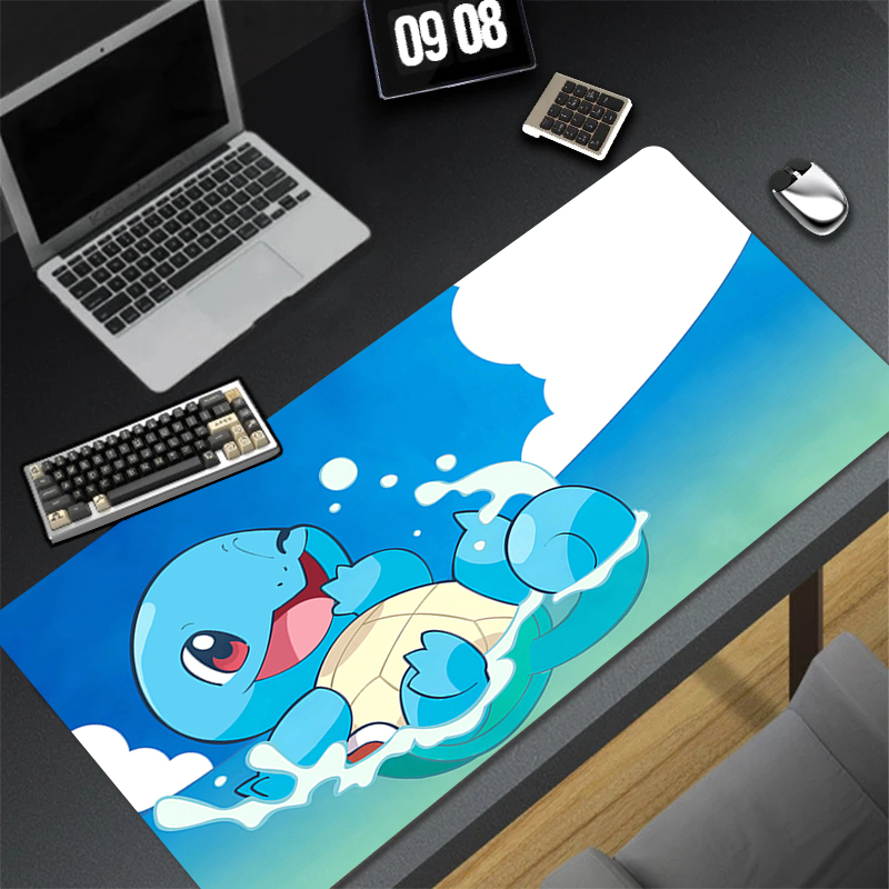 Gaming Keyboard Blue - แผ่นรองเมาส์อนิเมะญี่ปุ่น ลายพีซี สีฟ้า ลายโปเกมอน สควิร์เทิล แผ่นรองคีย์บอร์ด