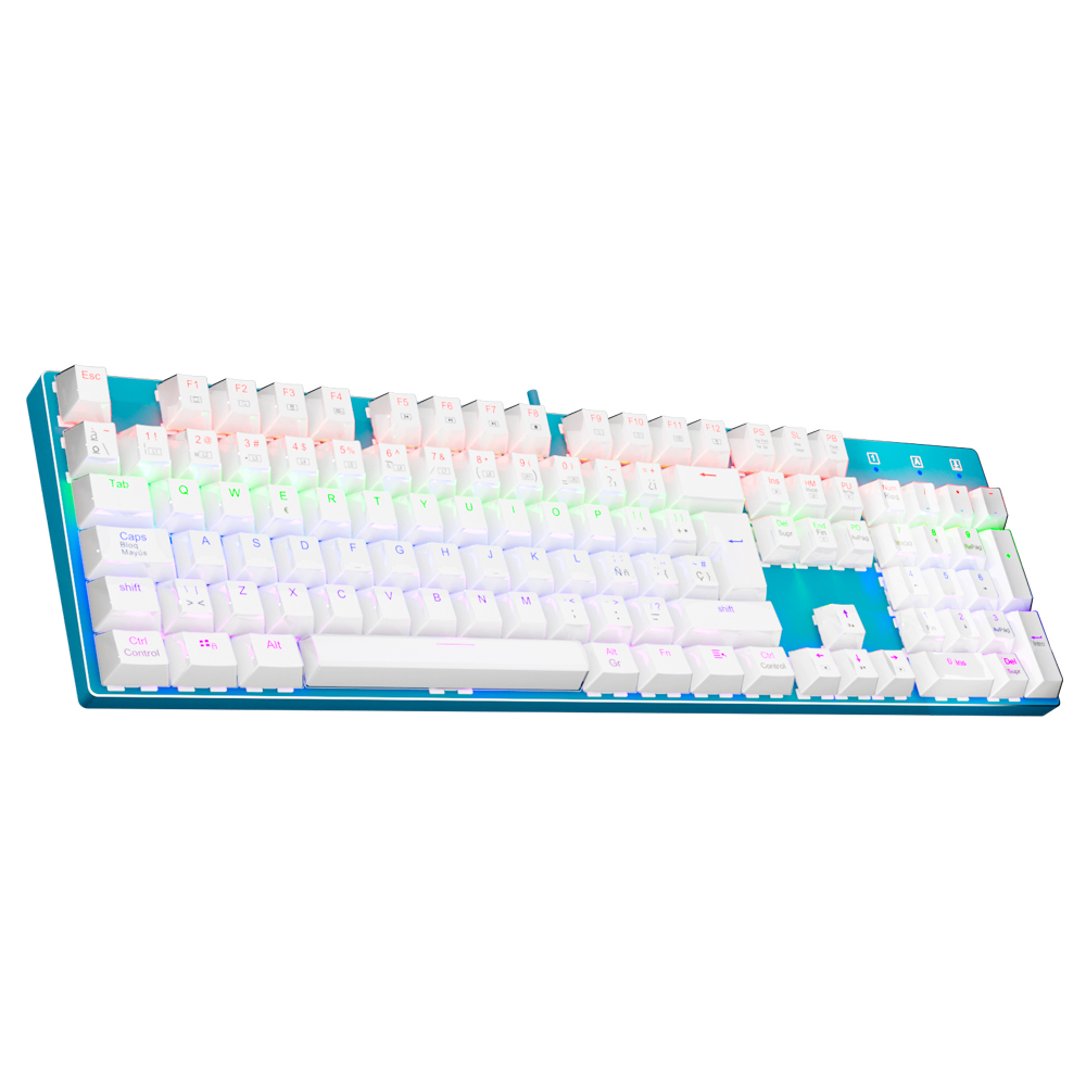 Keyboard Gaming Blue Switch - E-YOOSO Z88 เรนโบว์ ฟอลคอน ยูเอสบีคีย์บอร์ดเกมมิ่งแบบมีสายภาษาสเปนสวิตช์สีฟ้า 104