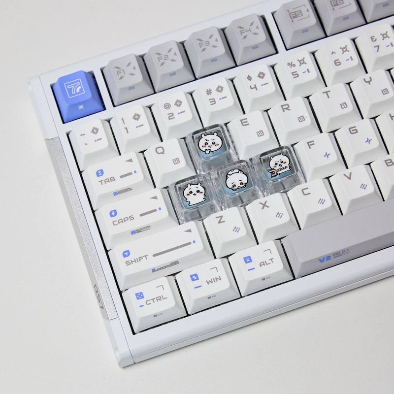 Gaming Keyboard Backlit - ชิคาวะ 4 ชิ้น คีย์แคปแบบโปร่งแสงทำมือสำหรับคีย์บอร์ดแบบกลไก คีย์แคปตกแต่งแบบกำหนดเองสำหรับเกมเมอร์