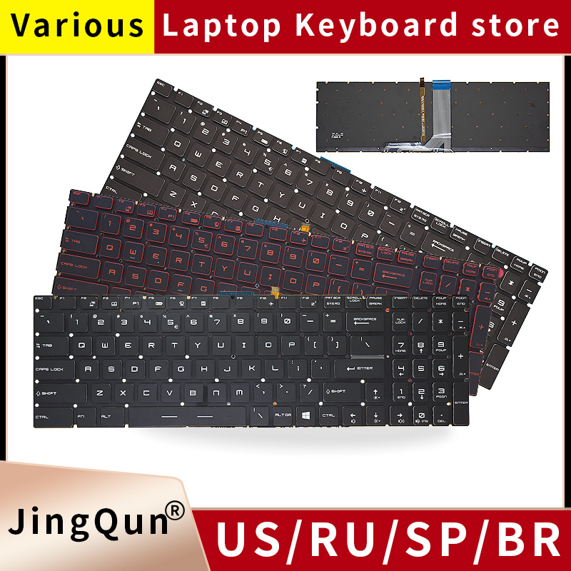 Gaming Keyboard Backlit - US/RU/SP/FR/TR/AR/NE คีย์บอร์ดแบบย้อนแสงสำหรับ MSI GT62 GT72 GE62