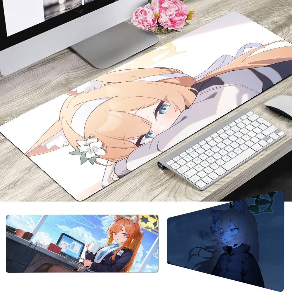 Gaming Keyboard Blue - ไอโอกิ มาริ อนิเมะ บี-บลู อาร์ไคฟ์แผ่นรองเมาส์กันลื่นเหมาะสำหรับคอมพิวเตอร์สำนักงานแล็ปท็อปเกมอีสปอร์ตแผ่นรองโต๊ะ XXL