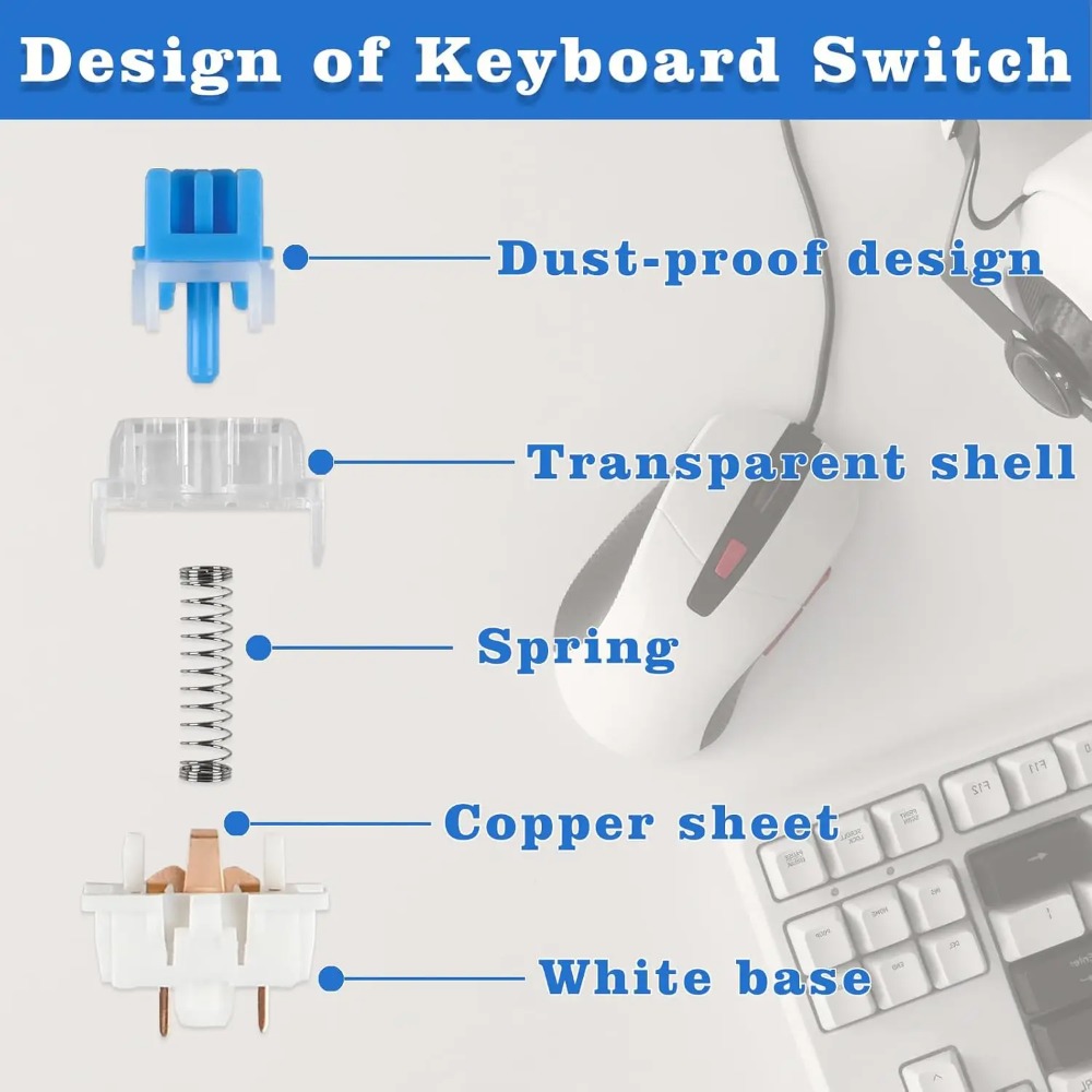 1-150 ชิ้น 3 พิน DIY สวิตช์คีย - Keyboard Gaming Blue Switch บทวิจารณ์และราคา