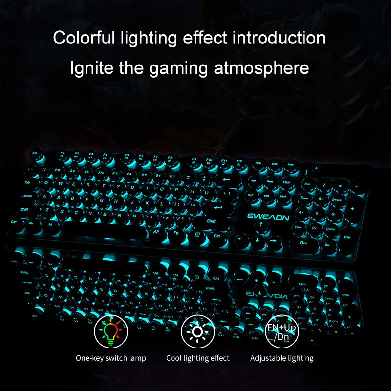 EWEADN คีย์บอร์ดเกมเครื่องพิมพ - Gaming Keyboard Blue บทวิจารณ์และราคา