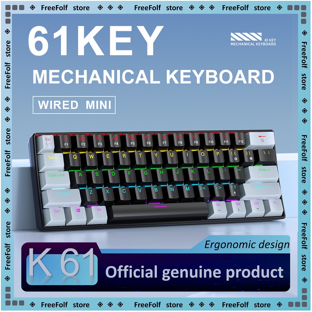 APAYADO K61 Mini 60% คีย์บอร์ด - Keyboard Gaming Blue Switch บทวิจารณ์และราคา