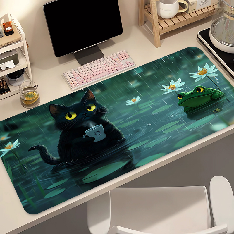 แผ่นรองเมาส์ซิลิโคนลายแมวดำน่า - Gaming Keyboard Mouse บทวิจารณ์และราคา